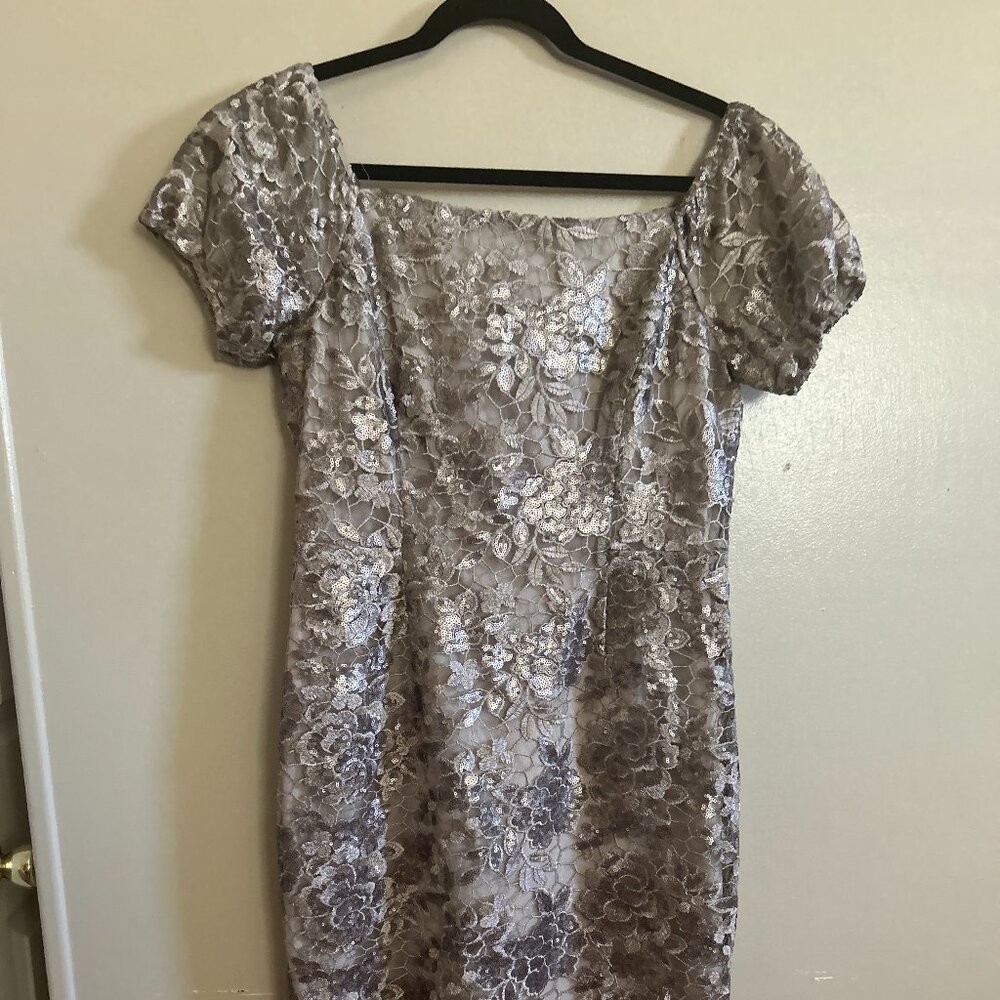Taupe sequence dress size 8 Antonio Milani